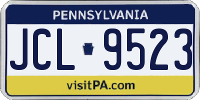 PA license plate JCL9523