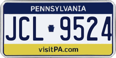 PA license plate JCL9524