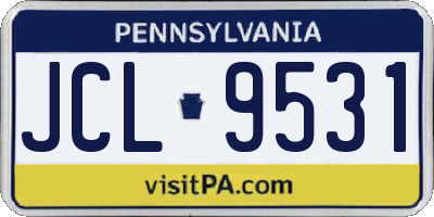 PA license plate JCL9531