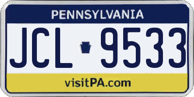 PA license plate JCL9533