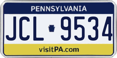 PA license plate JCL9534