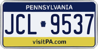 PA license plate JCL9537
