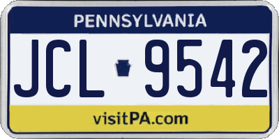 PA license plate JCL9542