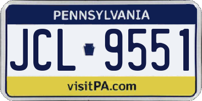 PA license plate JCL9551