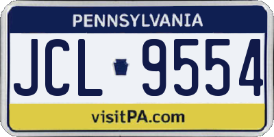 PA license plate JCL9554