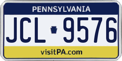 PA license plate JCL9576