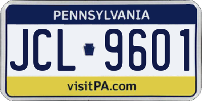 PA license plate JCL9601