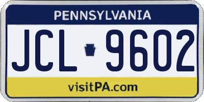 PA license plate JCL9602