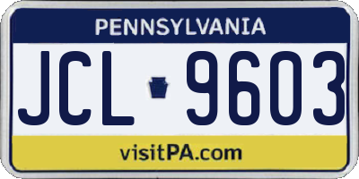 PA license plate JCL9603