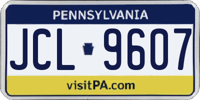 PA license plate JCL9607