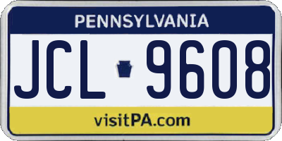 PA license plate JCL9608