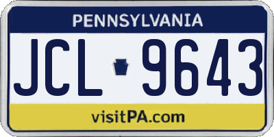 PA license plate JCL9643
