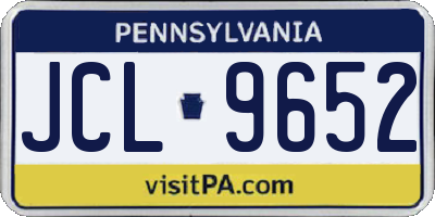 PA license plate JCL9652