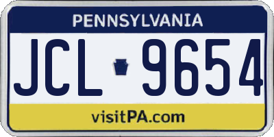 PA license plate JCL9654