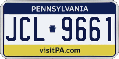 PA license plate JCL9661