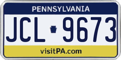 PA license plate JCL9673