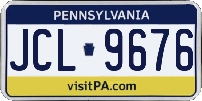 PA license plate JCL9676