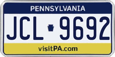 PA license plate JCL9692