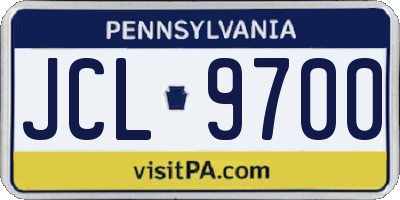 PA license plate JCL9700