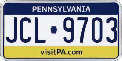 PA license plate JCL9703