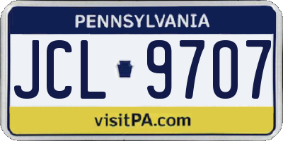 PA license plate JCL9707