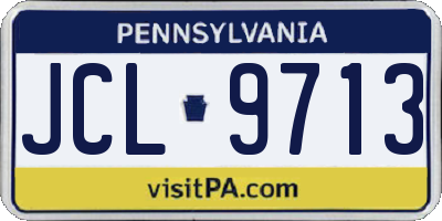 PA license plate JCL9713