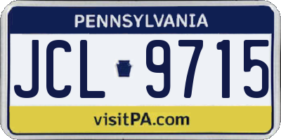 PA license plate JCL9715
