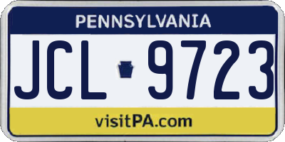 PA license plate JCL9723