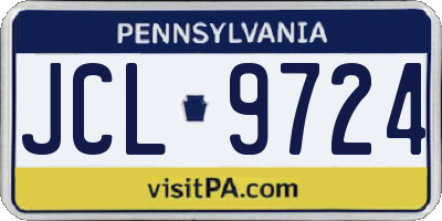 PA license plate JCL9724
