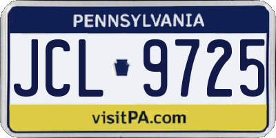 PA license plate JCL9725