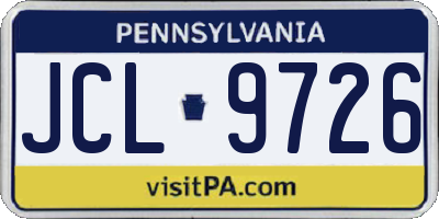 PA license plate JCL9726