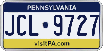 PA license plate JCL9727