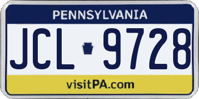 PA license plate JCL9728