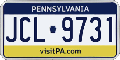 PA license plate JCL9731