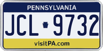 PA license plate JCL9732