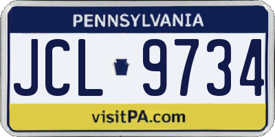 PA license plate JCL9734