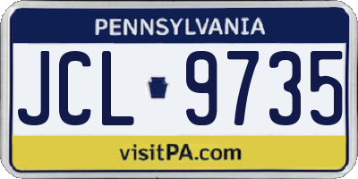 PA license plate JCL9735