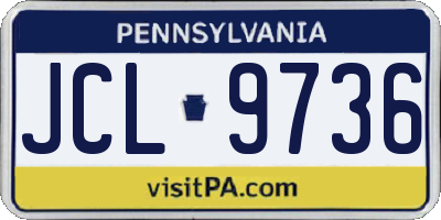 PA license plate JCL9736