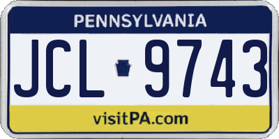PA license plate JCL9743