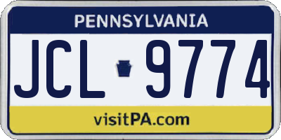 PA license plate JCL9774