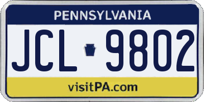 PA license plate JCL9802