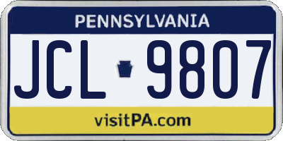 PA license plate JCL9807