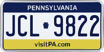 PA license plate JCL9822