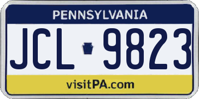 PA license plate JCL9823