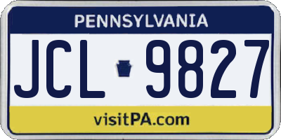 PA license plate JCL9827