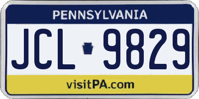 PA license plate JCL9829