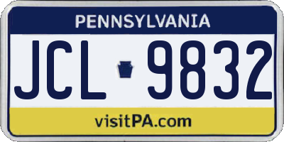 PA license plate JCL9832