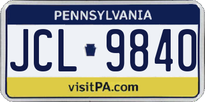 PA license plate JCL9840
