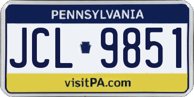 PA license plate JCL9851