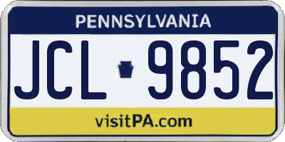 PA license plate JCL9852